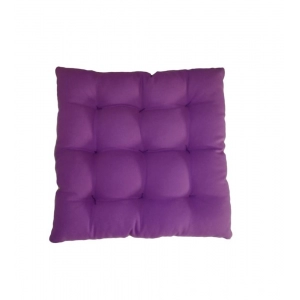 Generic Cotton Blended Solid Chair Cushions (Purple & Green, Size: 16x16 In)