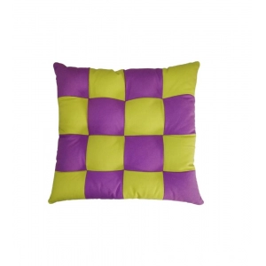 Generic Cotton Blended Solid Chair Cushions (Purple & Green, Size: 16x16 In)
