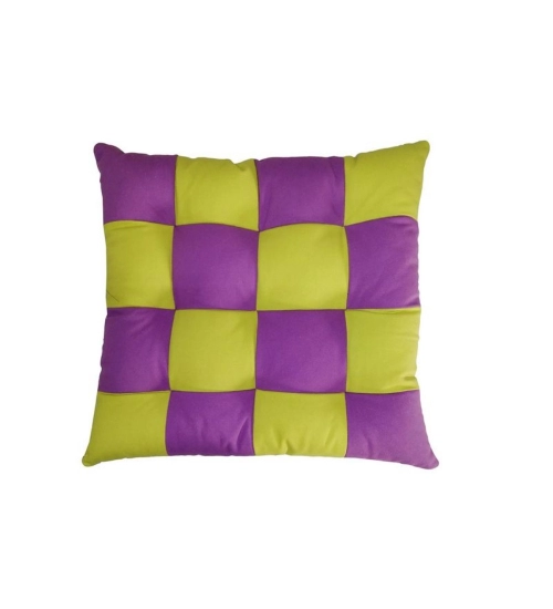 Cotton Blended Solid Chair Cushions (Purple & Green, Size: 16x16 In)