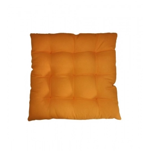 Generic Cotton Blended Solid Chair Cushions (Red & Yellow, Size: 16x16 In)