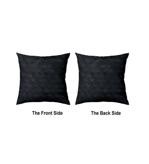 Pack Of_4 Polyester Printed Car Pillow Sets (Black, Size: 12x12 In)