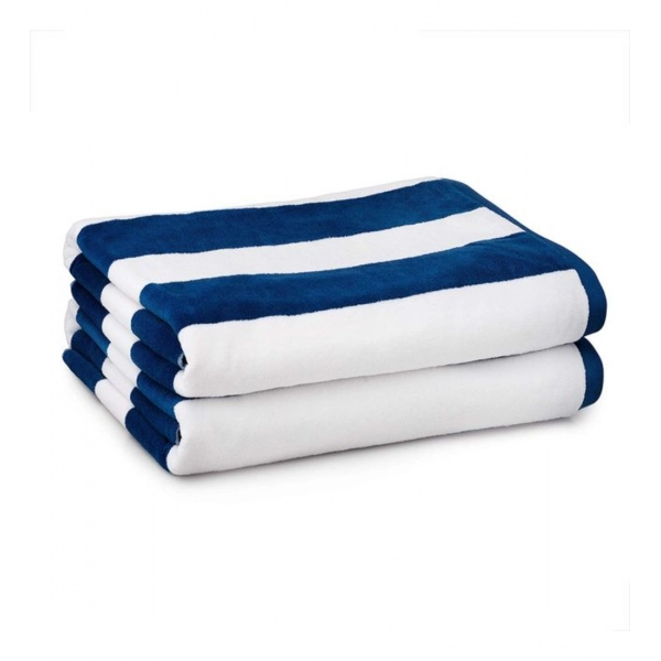 Dropship Cotton Solid Bath Towels (Blue &amp; White, Size: 36x71 In)