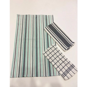 Generic Pack Of_6 Cotton Checkered Kitchen Towel Sets (Grey, Size: 18x28 In)