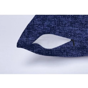 Generic Pack Of_2 Chenille Checkered Cushion Covers (Navy Blue, Size: 18x18 In)