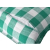 Dropship Pack Of_2 Cotton Checkered Cushion Cover With Blanket Stitch (Green, Size: 12x20 In)