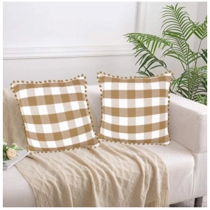 Generic Polyester Solid Chairpads (Beige, Size: 16x16 In)