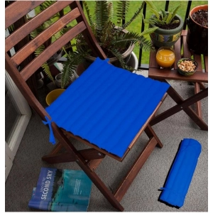 Generic Pack Of_2 Cotton Blended Solid Chair Cushions (Blue, Size: 16x16 In)