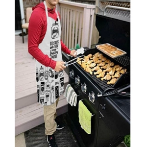 Generic Cotton Printed Aprons (Black & White, Size: 24x31 In)