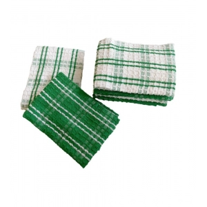 Generic Pack Of_6 Cotton Checkered Kitchen Towel Sets (Green)