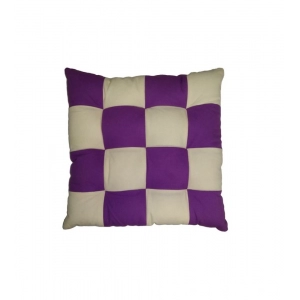 Generic Cotton Blended Solid Chair Cushions (Purple & Beige, Size: 16x16 In)
