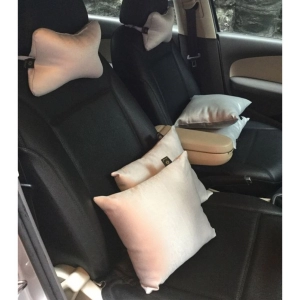 Generic Pack Of_6 Polyester Solid Car Pillow Sets (Grey, Size: 12x12 In)