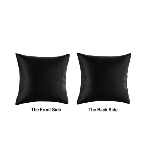 Pack Of_6 Polyester Solid Car Pillow Sets (Black, Size: 12x12 In)