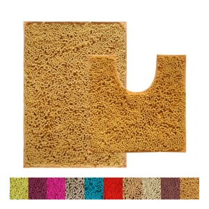 Generic Polyester Knitted Bathmats Sets (Brown, Size: 20x30 In)
