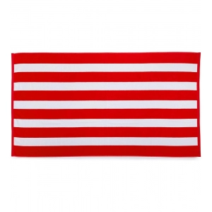 Generic Cotton Striped Bath Towels (Red & White, Size: 36x71 In)
