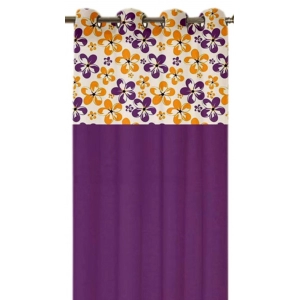 Generic Cotton Printed Curtains (Purple, Size: 54x90 In)