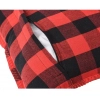 Dropship Pack Of_2 Cotton Checkered Cushion Cover With Blanket Stitch (Red &amp; Black, Size: 12x20 In)