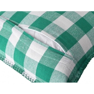 Generic Pack Of_2 Cotton Checkered Cushion Cover With Blanket Stitch (Green, Size: 18x18 In)