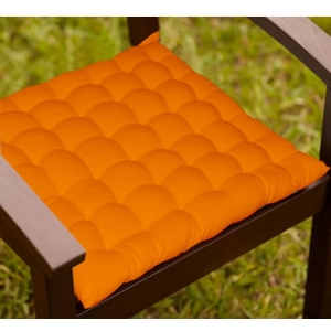 Generic Cotton Blended Solid Chair Cushions (Mustard, Size: 16x16 In)