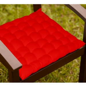 Generic Cotton Blended Solid Chair Cushions (Orange, Size: 16x16 In)