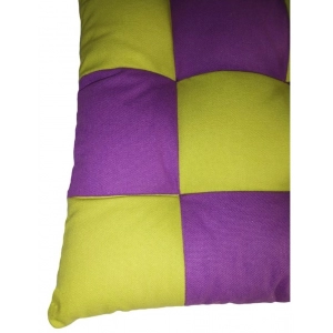 Generic Cotton Blended Solid Chair Cushions (Purple & Green, Size: 16x16 In)