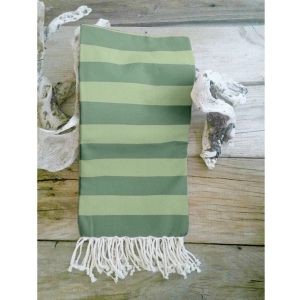 Generic Cotton Striped Bath Towels (Green, Size: 30x59 In)