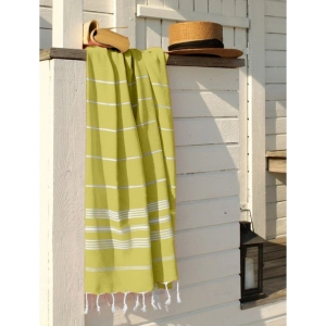 Generic Cotton Striped Bath Towels (Light Yellow, Size: 30x59 In)