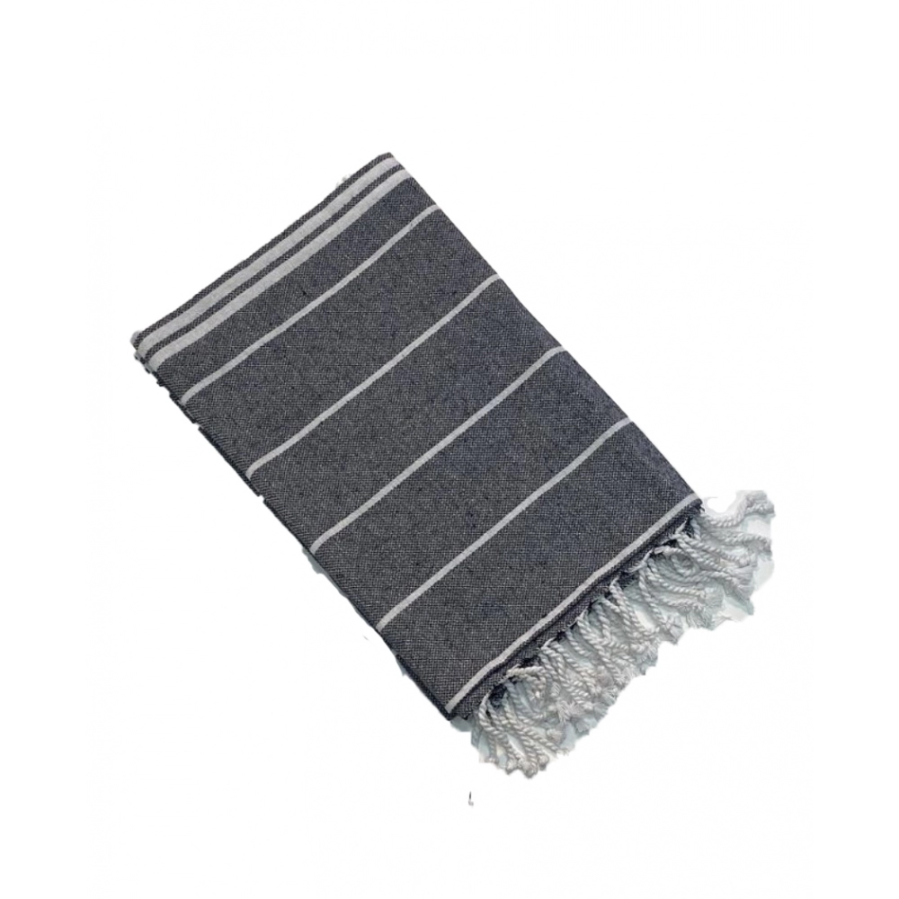 Generic Cotton Striped Bath Towels (Navy Blue, Size: 30x59 In)