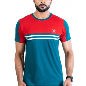 Generic Men's Casual Cotton Printed Round Neck Half Sleeve T-Shirt (Red)