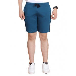 Generic Men's Casual Cotton Striped Above knee Shorts (Blue)