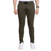 Men's Casual Cotton Striped Full Length Track Pant (olive)