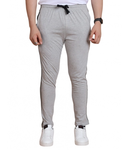 Men's Casual Cotton Striped Full Length Track Pant (Greymelange)