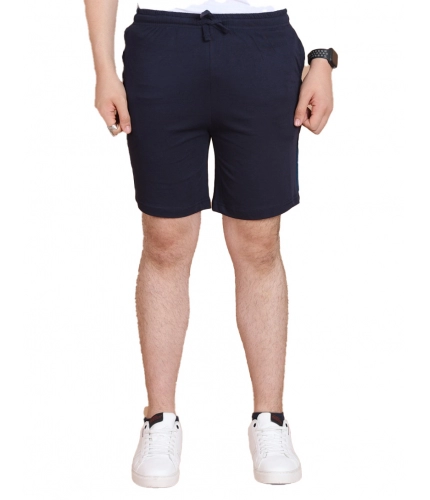 Men's Casual Cotton Striped Above knee Shorts (Navy)