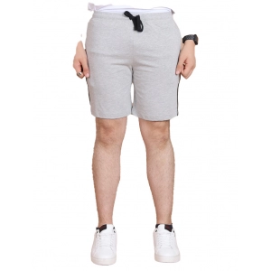 Generic Men's Casual Cotton Striped Above knee Shorts (Greymelange)
