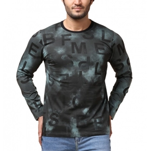 Generic Men's Casual Cotton Printed Round Neck Full Sleeve T-Shirt (Grey)