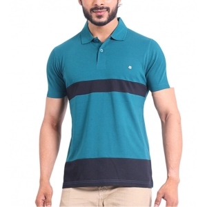 Generic Men's Casual Cotton Printed Polo Neck Half Sleeve T-Shirt (Green)
