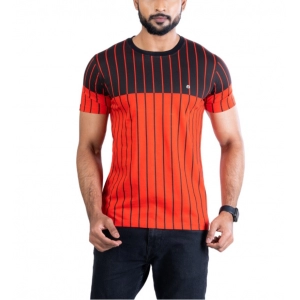 Generic Men's Casual Cotton Printed Round Neck Half Sleeve T-Shirt (Red)
