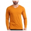 Men's Casual Cotton Solid V Neck Full Sleeve T-Shirt (Mustard) Men's Casual Cotton Solid V Neck Full Sleeve T-Shirt (Mustard)