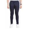 Men's Casual Cotton Striped Full Length Track Pant (Navy)