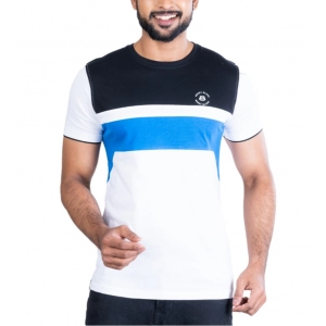 Generic Men's Casual Cotton Printed Round Neck Half Sleeve T-Shirt (Black)