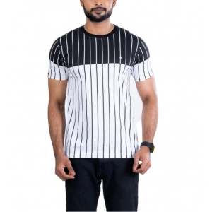 Generic Men's Casual Cotton Printed Round Neck Half Sleeve T-Shirt (White)
