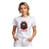 Dropship Women's Polyester Solid Printed Round Neck Half Sleeve T-shirt (White)
