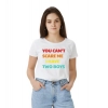 Dropship Women's Polyester Solid Printed Round Neck Half Sleeve T-shirt (White)