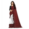 Women's Silk With Mirror Lace Solid Saree With Unstitched Blouse (Red, 5-5 Mtrs)