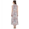 Dropship Women's Polyester Chiffon Printed Sleeveless Dress (Multicolor)