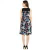 Dropship Women's Polyester Printed Sleeveless Above Knee Dress (Black - Multicolor)