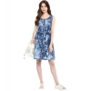Dropship Women's Denim Tie &amp; Dye Sleeveless Above Knee Dress (Blue)