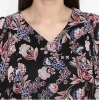 Dropship Women's Polyester Floral Short Sleeve Knee-Length Dress (Black - Multicolor)