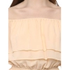 Dropship Women's Polyester Solid Sleeveless Knee-Length Dress (Beige)
