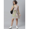 Dropship Women's Polyester Peplum Sleeveless Above Knee Dress (Multicolor)