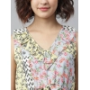 Dropship Women's Polyester Peplum Sleeveless Above Knee Dress (Multicolor)